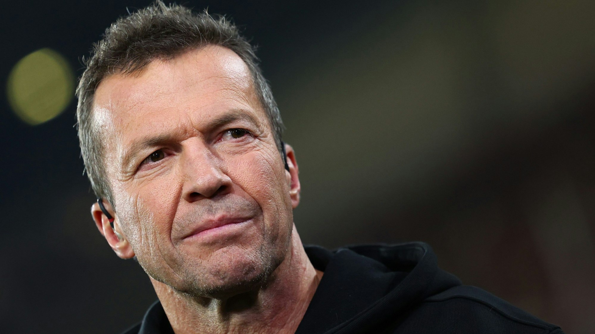 Lothar Matthäus, Fußball-Experte fürs Fernsehen, vor dem Spiel.