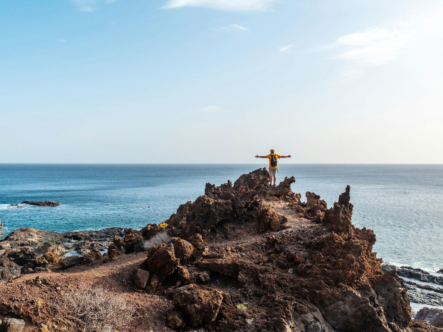 Ein Wanderer auf El Hierro.