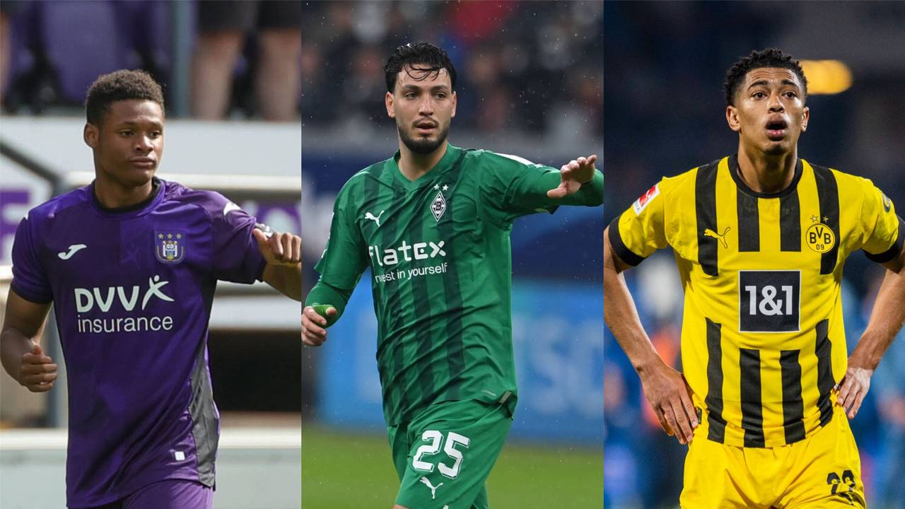 Julien Duranville (l.), Ramy Bensebaini (M.) und Jude Bellingham in Aktion.