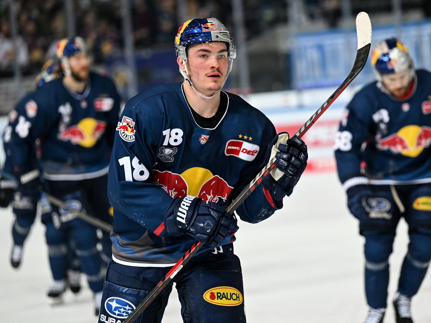 Justin Schütz jubelt über ein Tor.