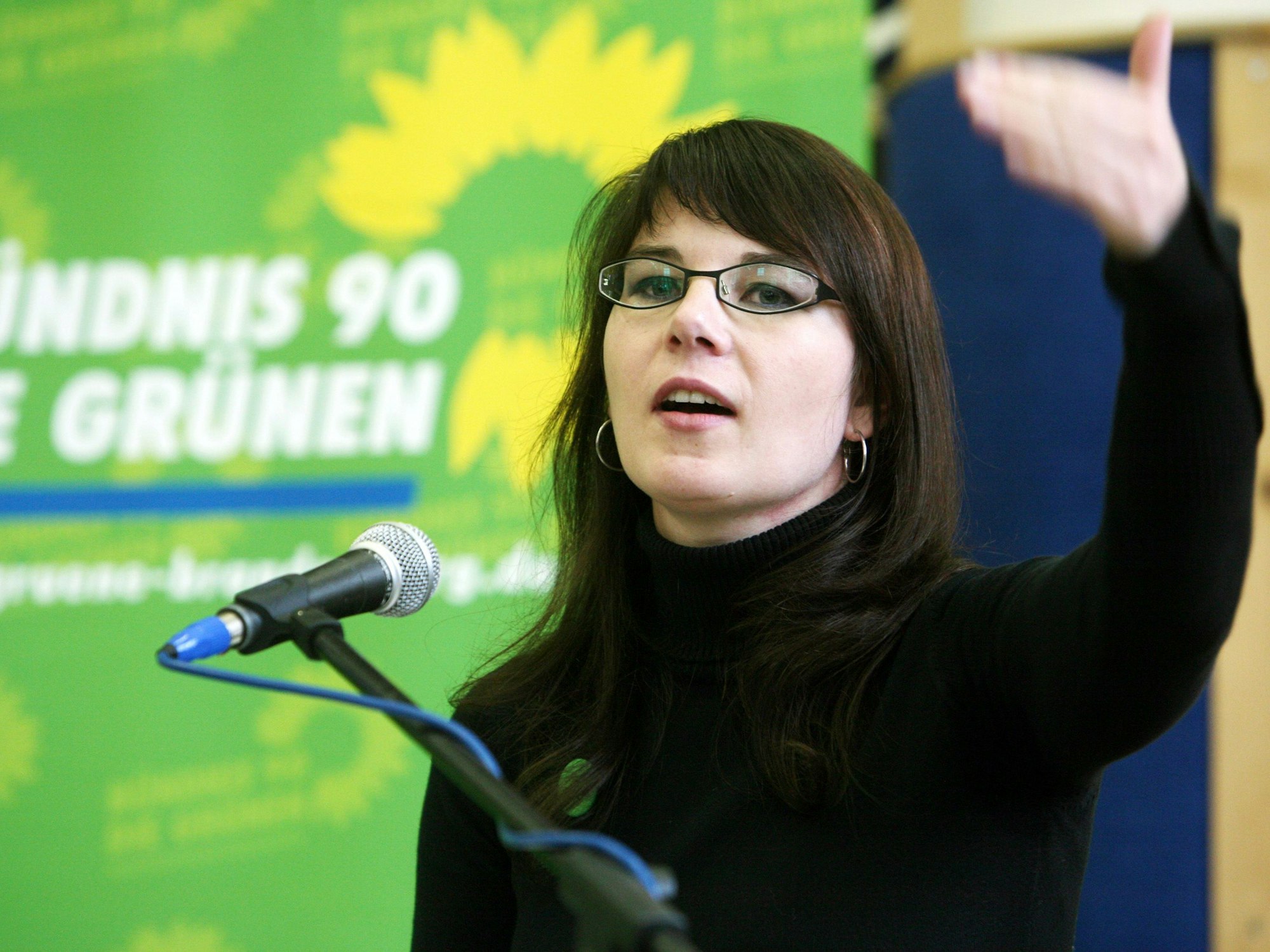 Annalena Baerbock spricht 2009 auf dem Landesparteitag der Grünen in Angermünde (Uckermark).