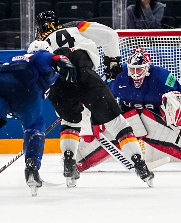 Eishockey-WM in Finnland/Tampere: Deutschland gegen die USA.
