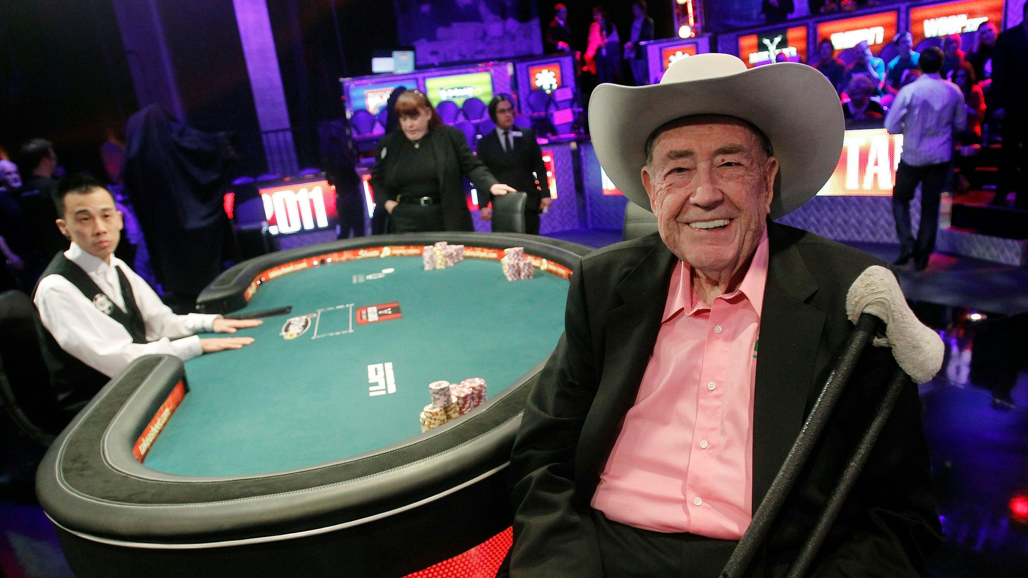 Doyle Brunson, Pokerspieler aus den USA, lächelt vor dem Spiel am Finaltisch der World Series of Poker.