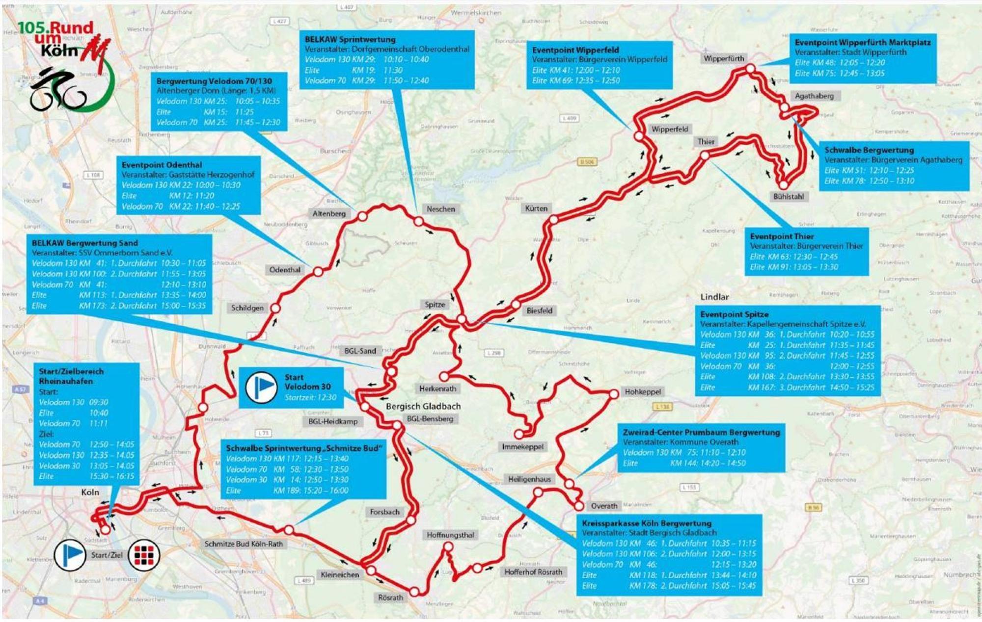 Rund um Köln startet am Sonntag, 21. Mai 2023 mit der 105. Auflage.