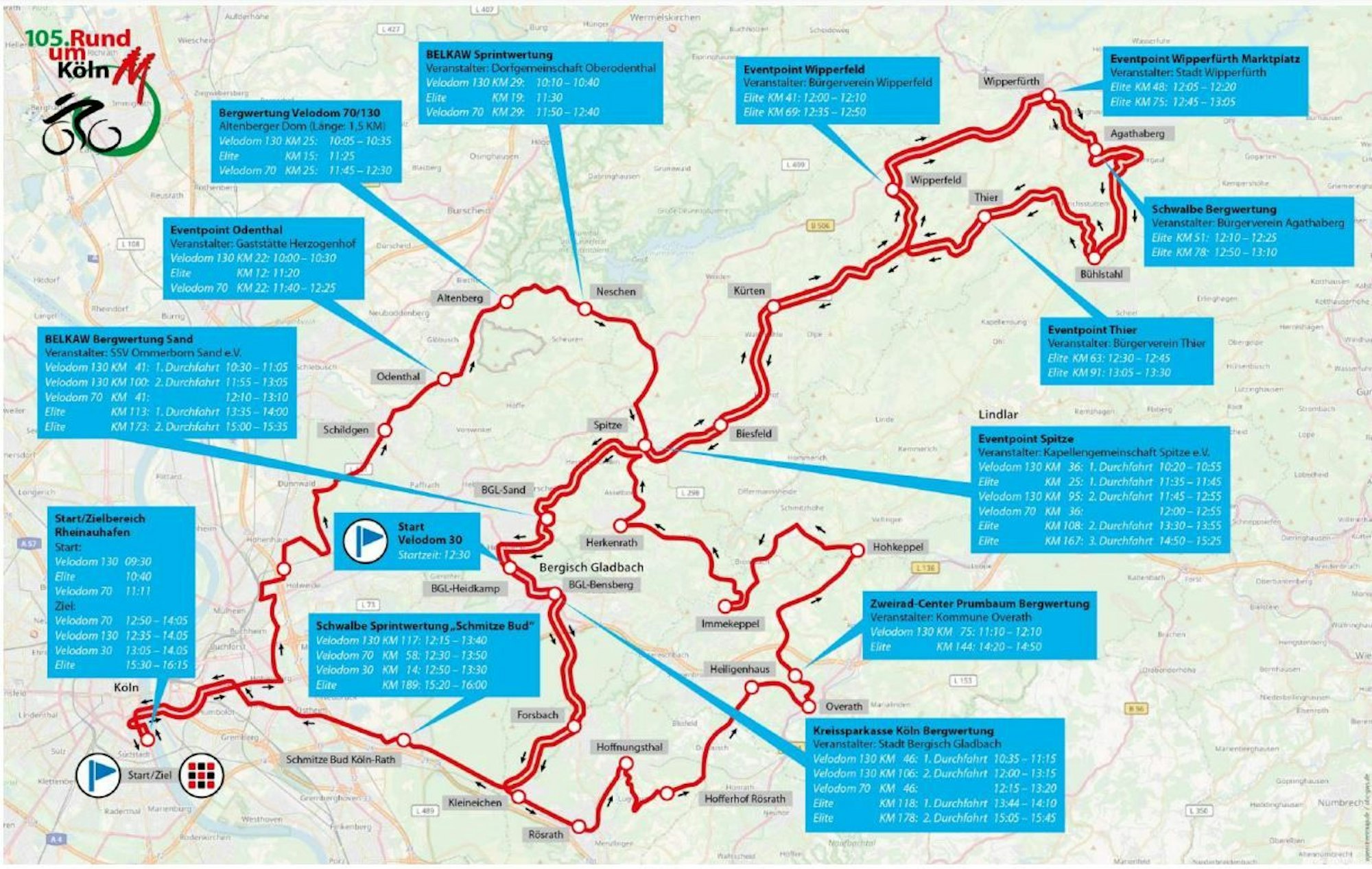 Rund um Köln startet am Sonntag, 21. Mai 2023 mit der 105. Auflage.