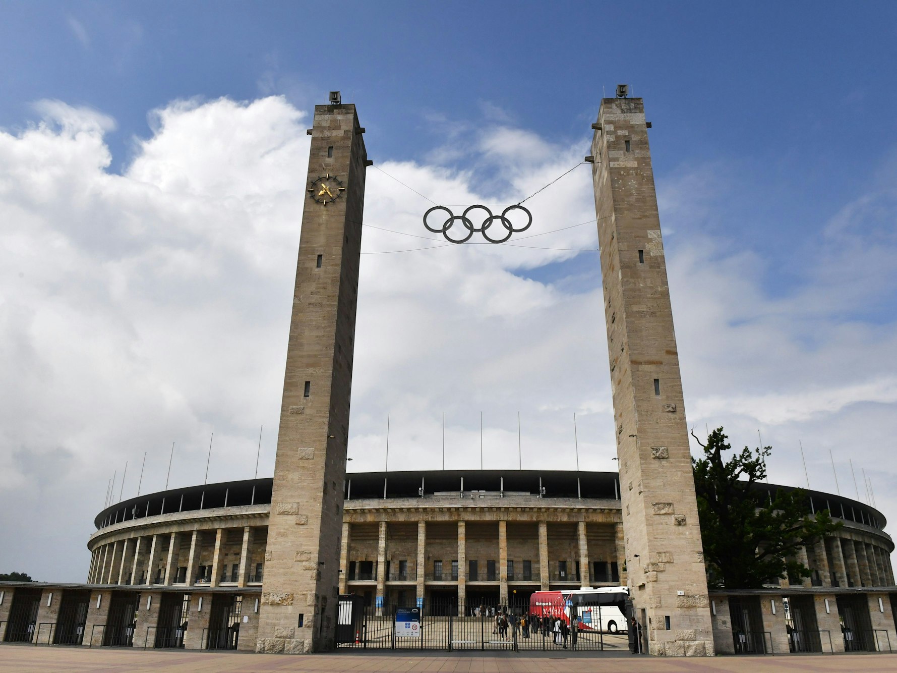 Außenansicht vom Olympiastadion in Berlin.