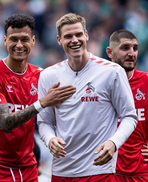 Davie Selke und Steffen Tigges lächeln.