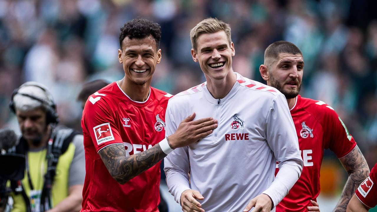 Davie Selke und Steffen Tigges lächeln.