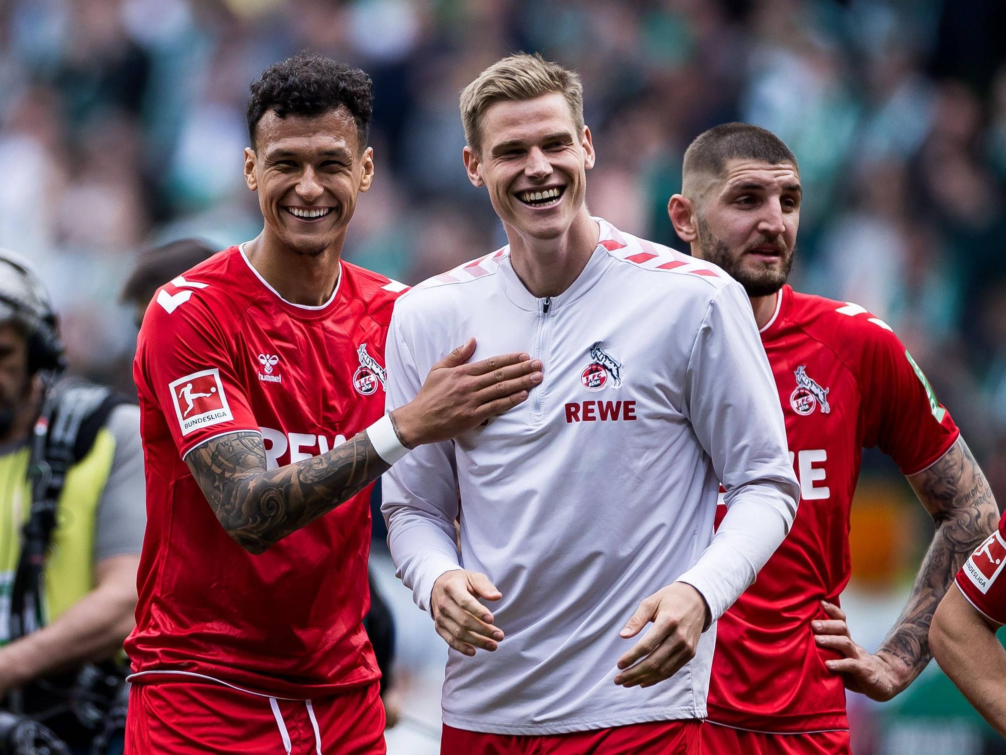 Davie Selke und Steffen Tigges lächeln.