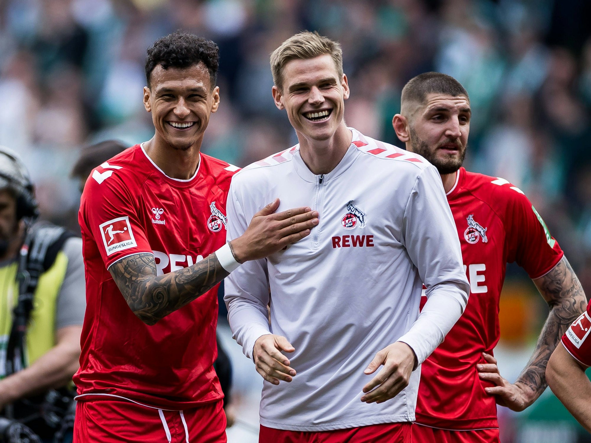 Davie Selke und Steffen Tigges lächeln.