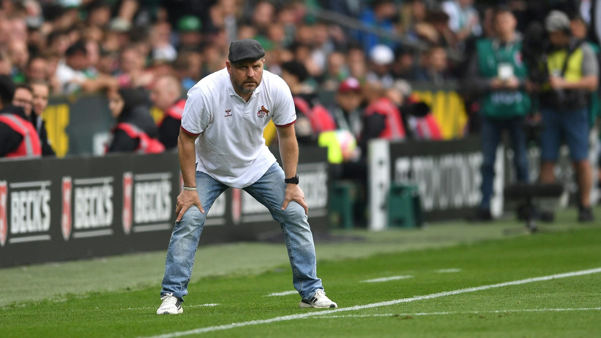 Steffen Baumgart steht an der Seitenlinie.