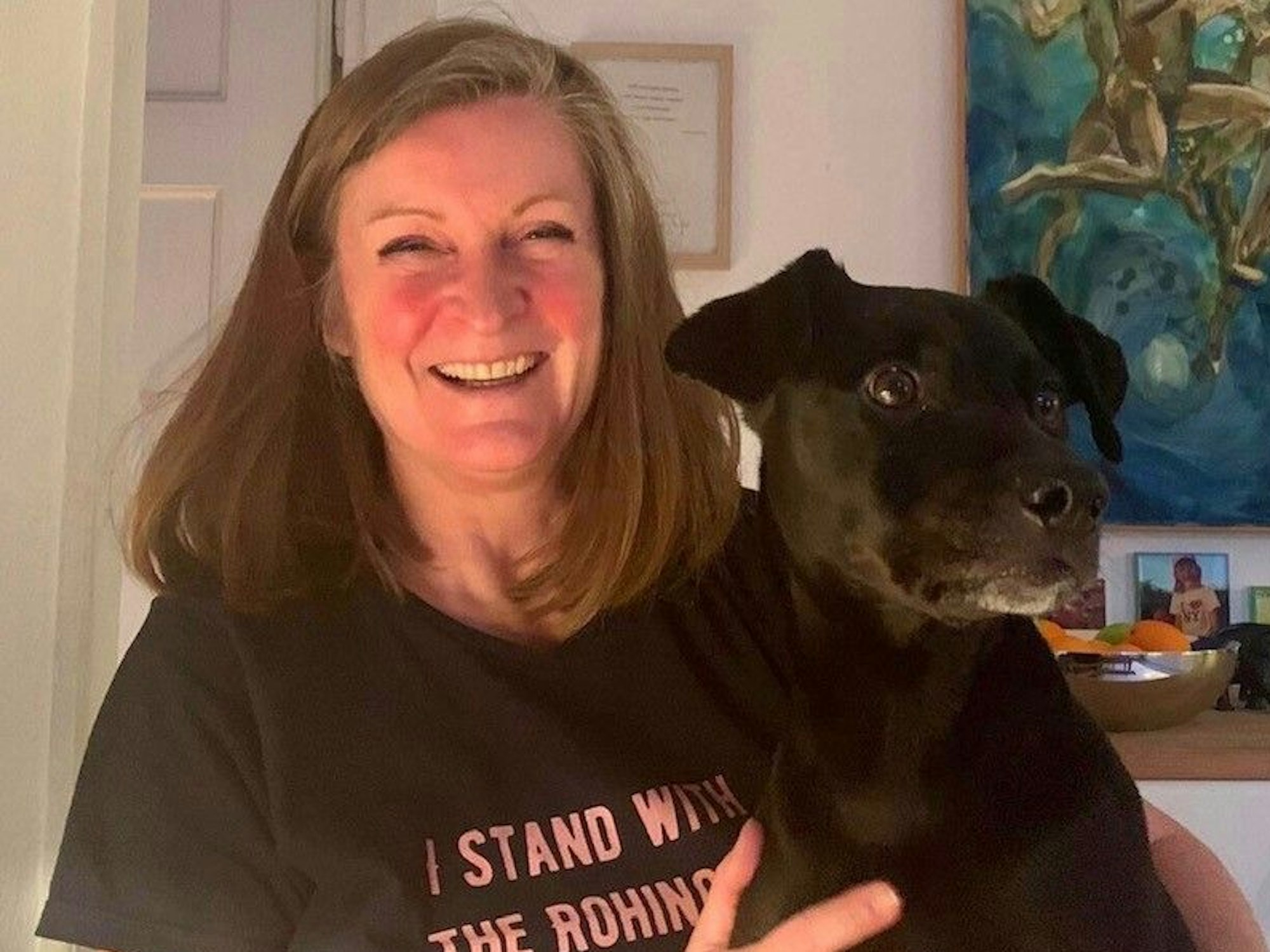 Cristine Frees mit Hündin Betty