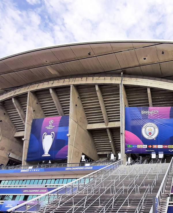 Das Istanbuler Atatürk-Stadion vor dem Champions-League-Finale 2023 zwischen Manchester City und Inter Mailand.