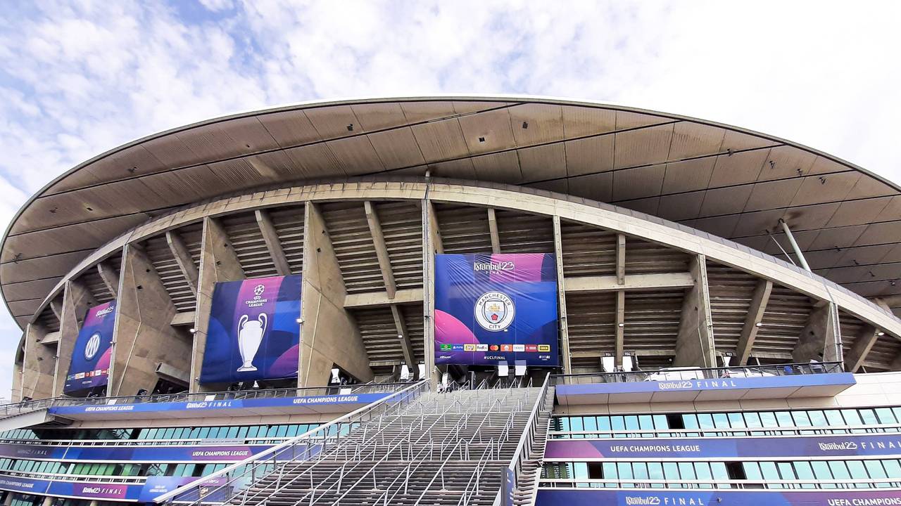 Das Istanbuler Atatürk-Stadion vor dem Champions-League-Finale 2023 zwischen Manchester City und Inter Mailand.