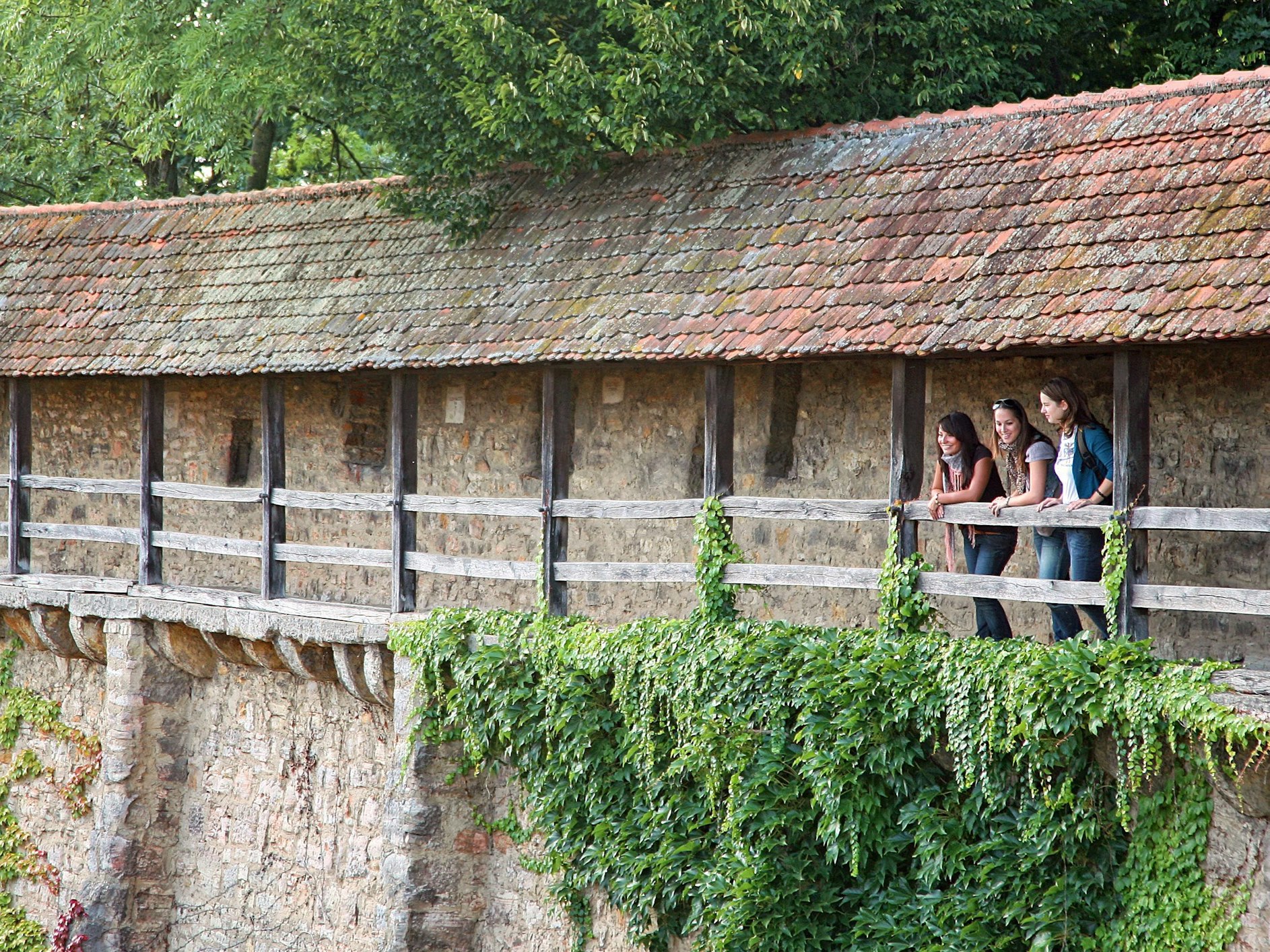 Die Stadtmauer in Rothenburg ob der Tauber.