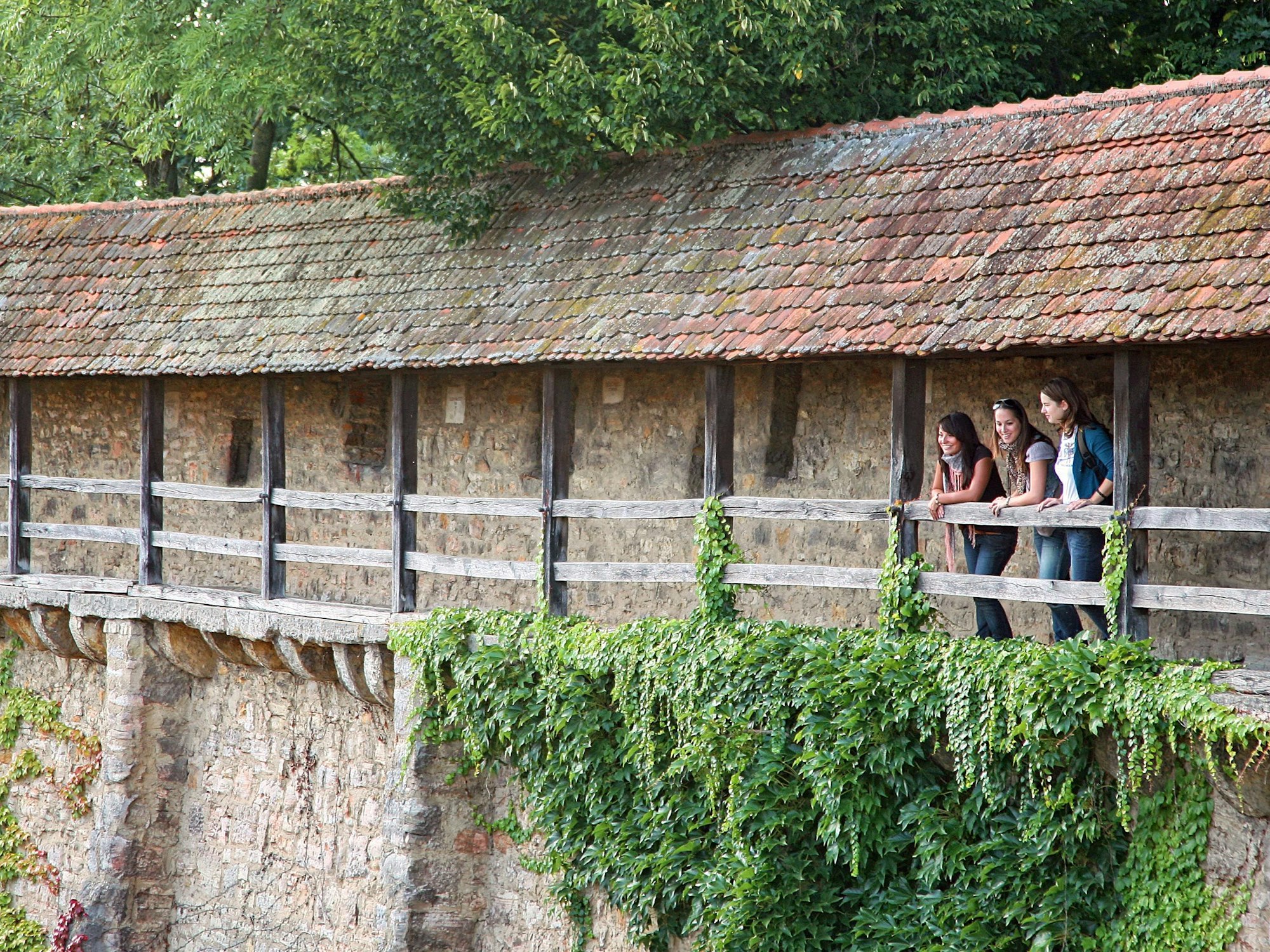 Die Stadtmauer in Rothenburg ob der Tauber.