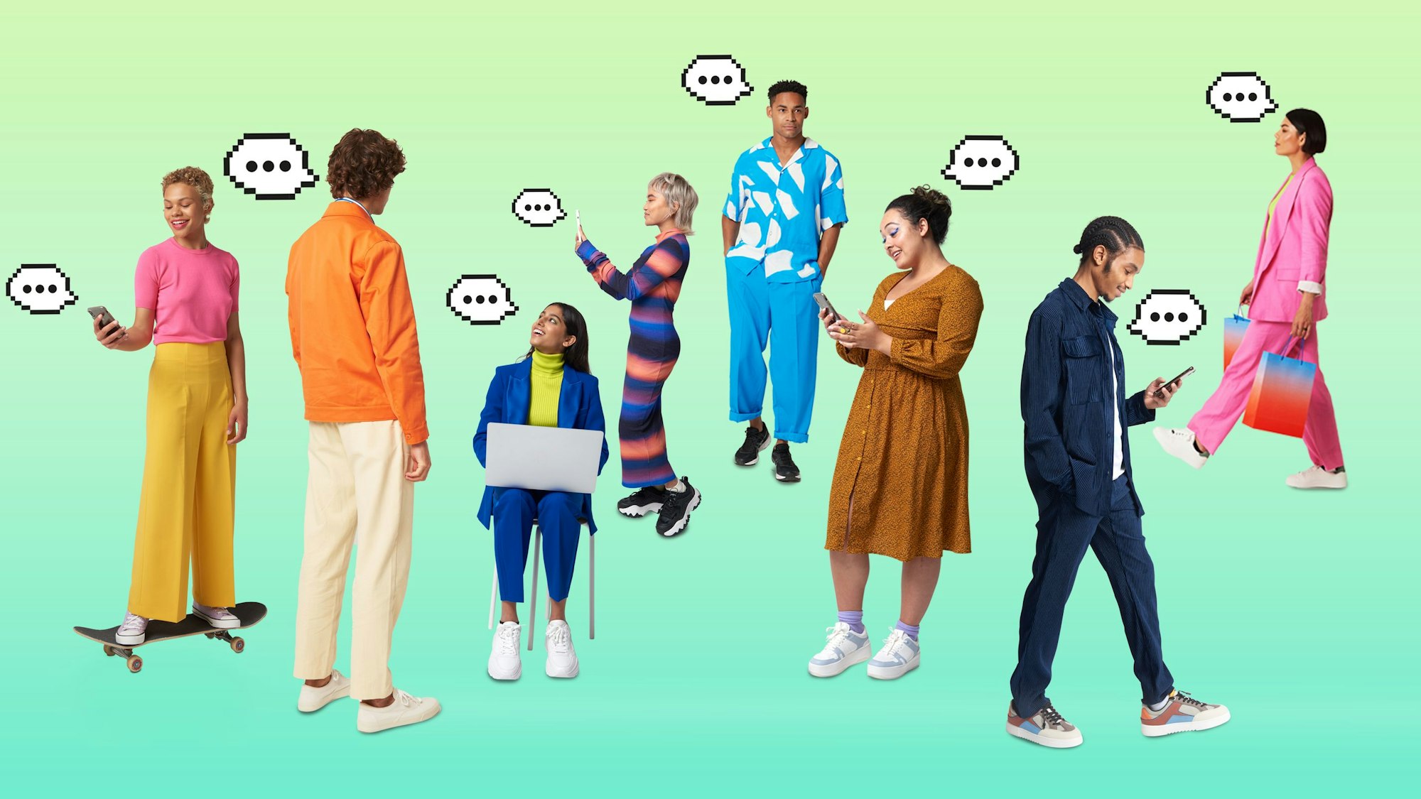 Das Symbolbild zeigt eine Kollage von Gen Z-Stereotypen