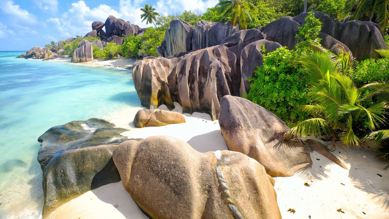 Anse Source d'Argent Strand auf den Seychellen.