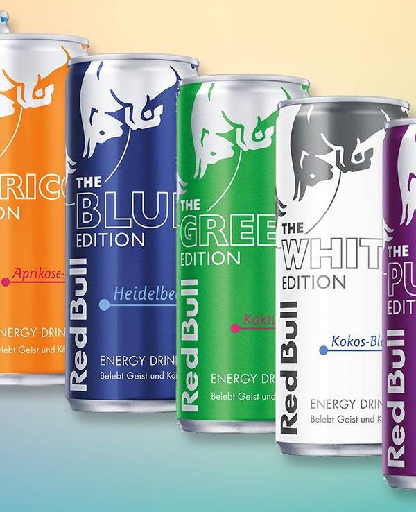 Verschiedene Red Bull Sorten
