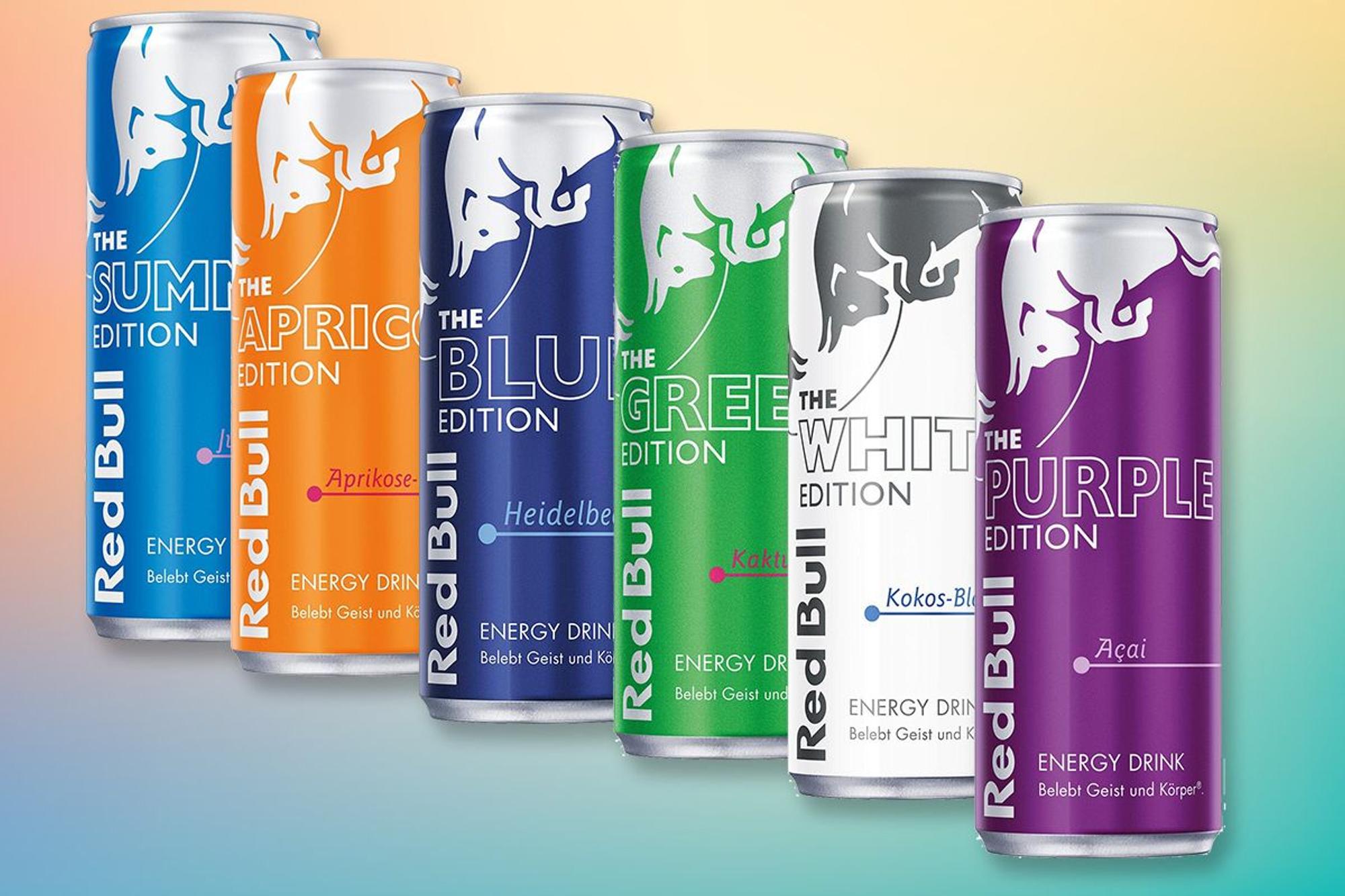 Verschiedene Red Bull Sorten