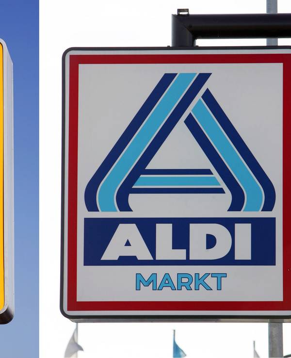 Die Logos von Aldi Süd und Aldi Nord