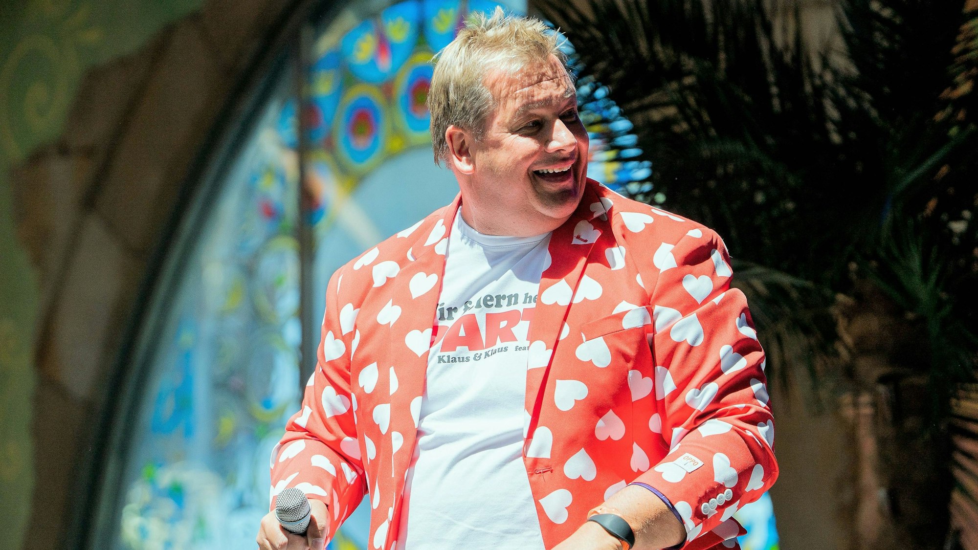 Party-Sänger Sascha Loudovici bei einem Auftritt im Megapark.