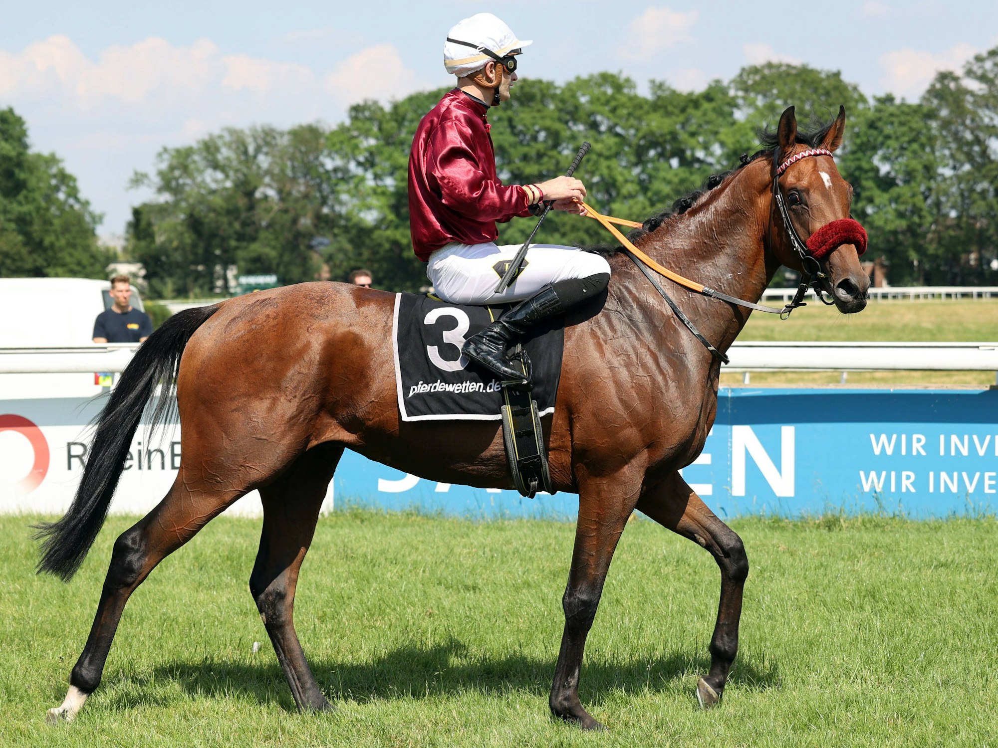 Galopp: Mr Hollywood mit Lukas Delozier auf der Rennbahn in Köln-Weidenpesch.