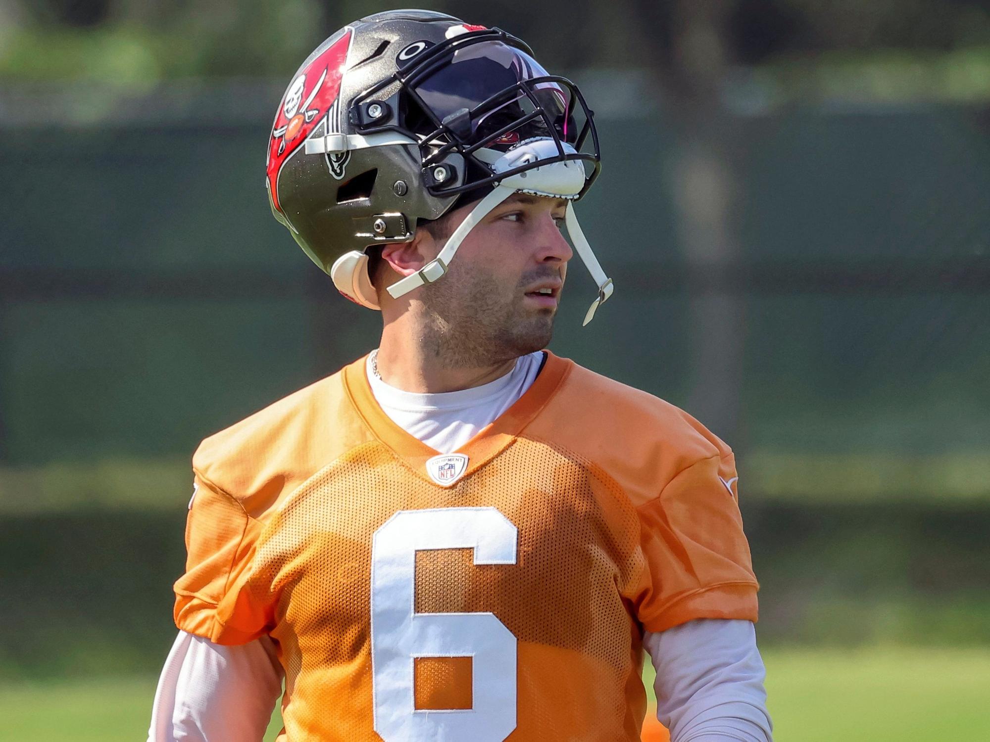 Quarterback Baker Mayfield beim Training vor der NFL-Saison.