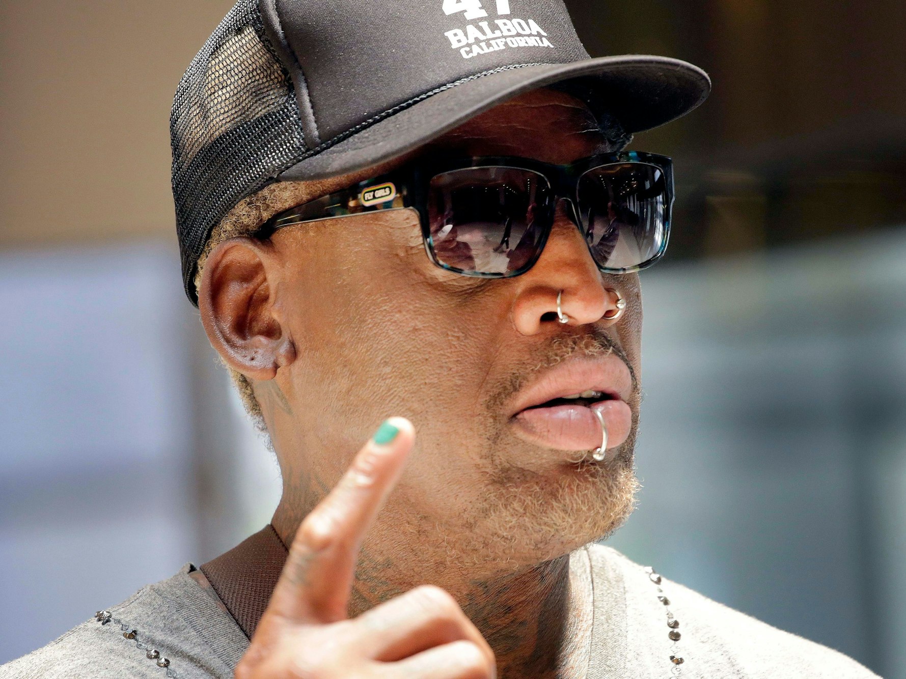 Der ehemalige US-Profi-Basketballer Dennis Rodman kommt in das Koryo Hotel in Pjöngjang (Nordkorea).
