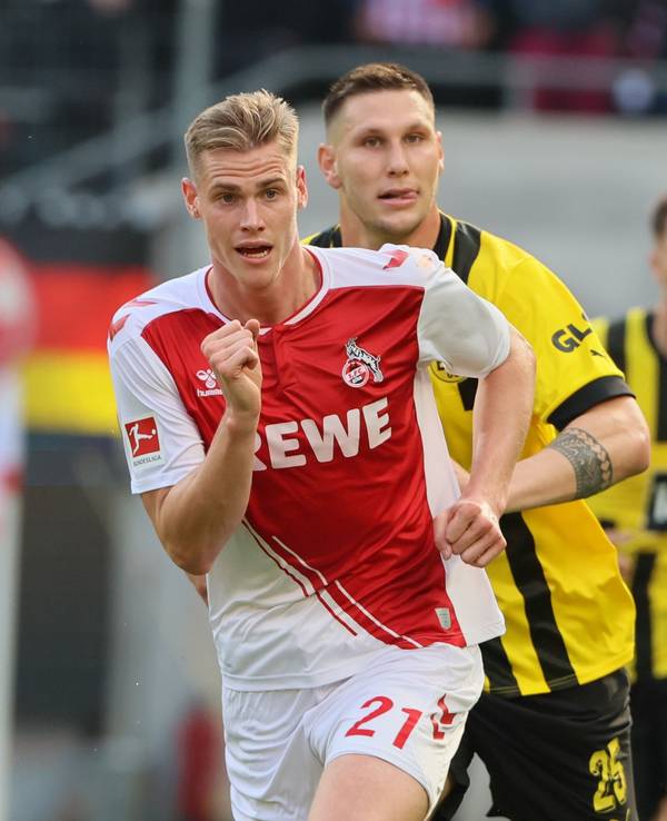 Ex-FC-Profi Salih Özcan (l.) am 1. Oktober 2022 im Spiel zwischen Borussia Dortmund und dem 1. FC Köln.