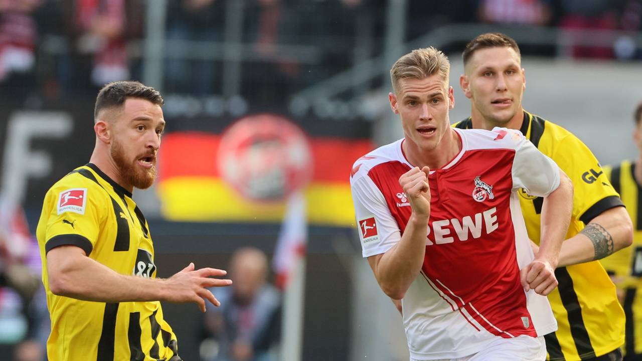 Ex-FC-Profi Salih Özcan (l.) am 1. Oktober 2022 im Spiel zwischen Borussia Dortmund und dem 1. FC Köln.