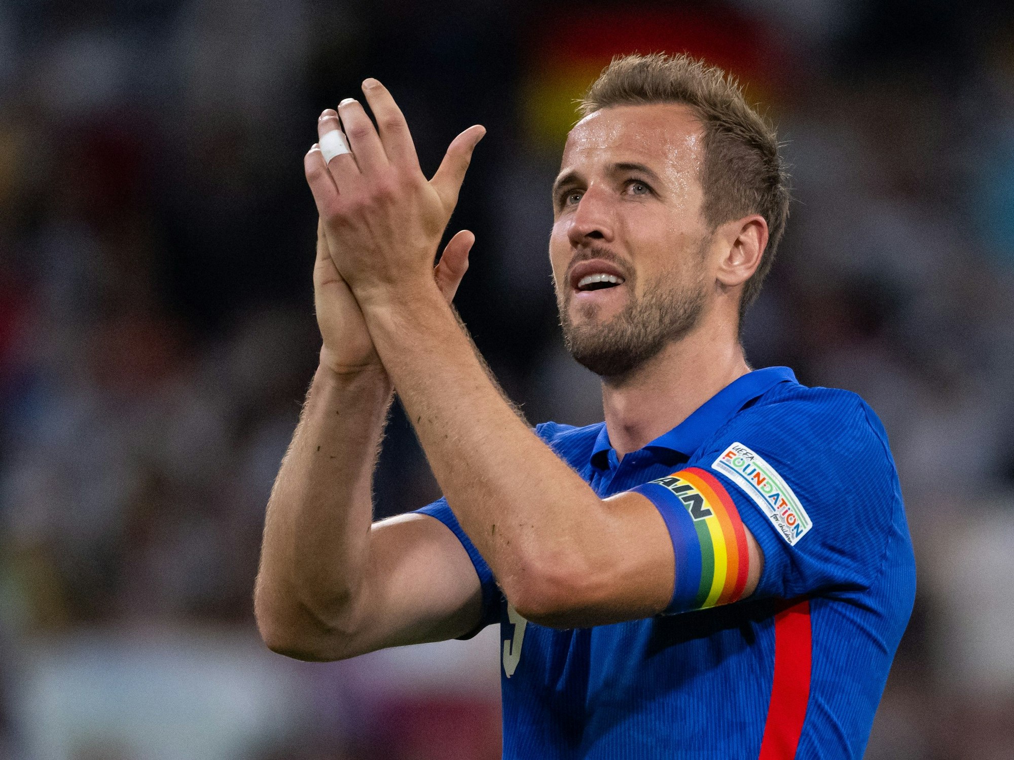 Englands Harry Kane nach dem Nations League Spiel zwischen England und Deutschland in der Münchener Allianz-Arena am 07. Juni 2022.
