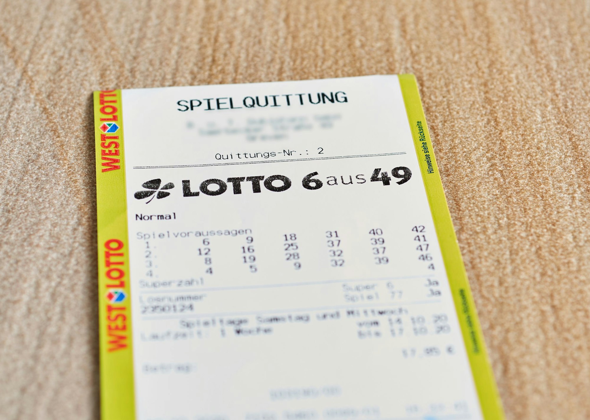 Lotto 6aus49 Spielschein