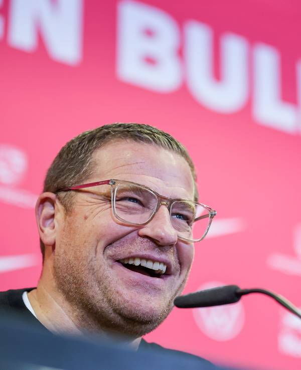 RB-Sportvorstand Max Eberl spricht anlässlich seiner Vorstellung auf einer Pressekonferenz.