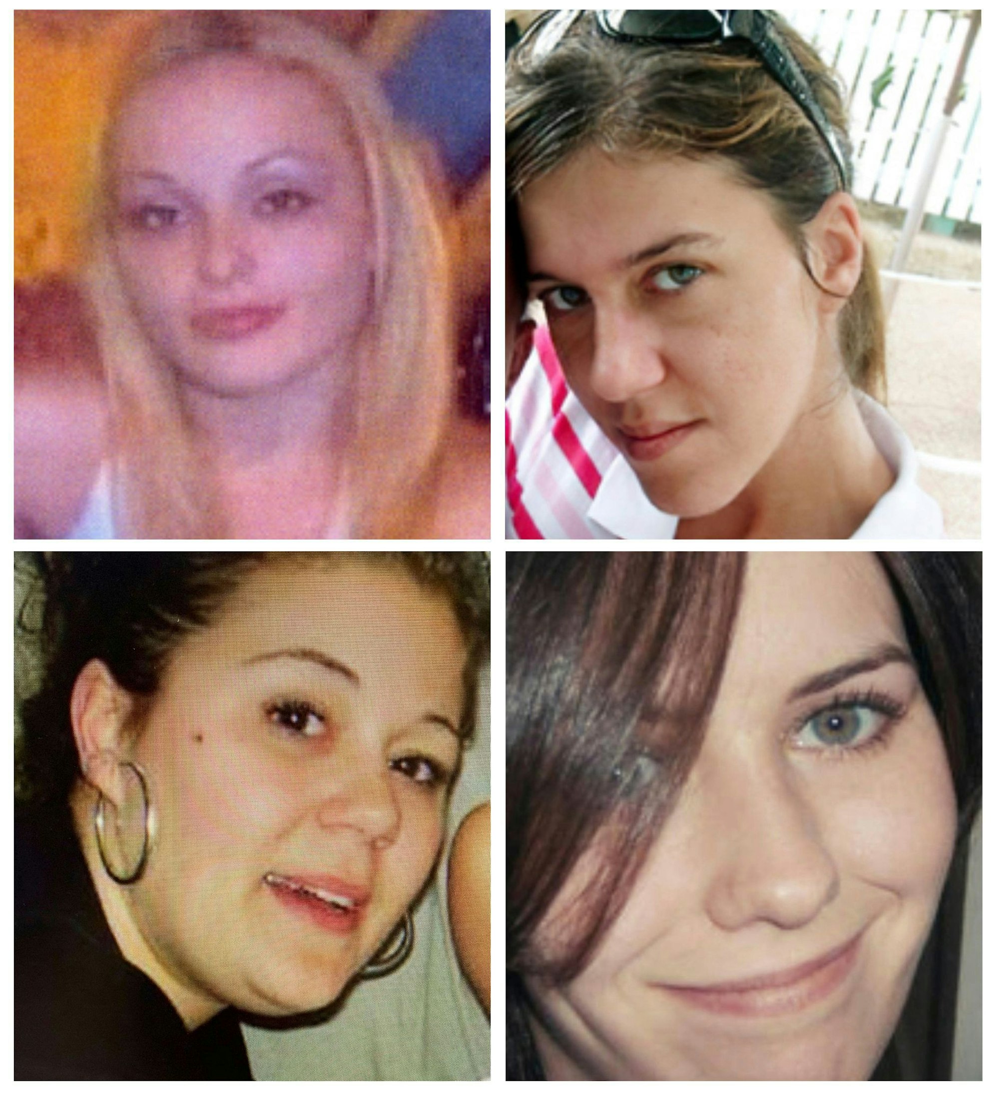 Diese Kombination von undatierten Bildern, die vom Suffolk County Police Department zur Verfügung gestellt wurden, zeigt Melissa Barthelemy, oben links, Amber Costello, oben rechts, Megan Waterman, unten links, und Maureen Brainard-Barnes.