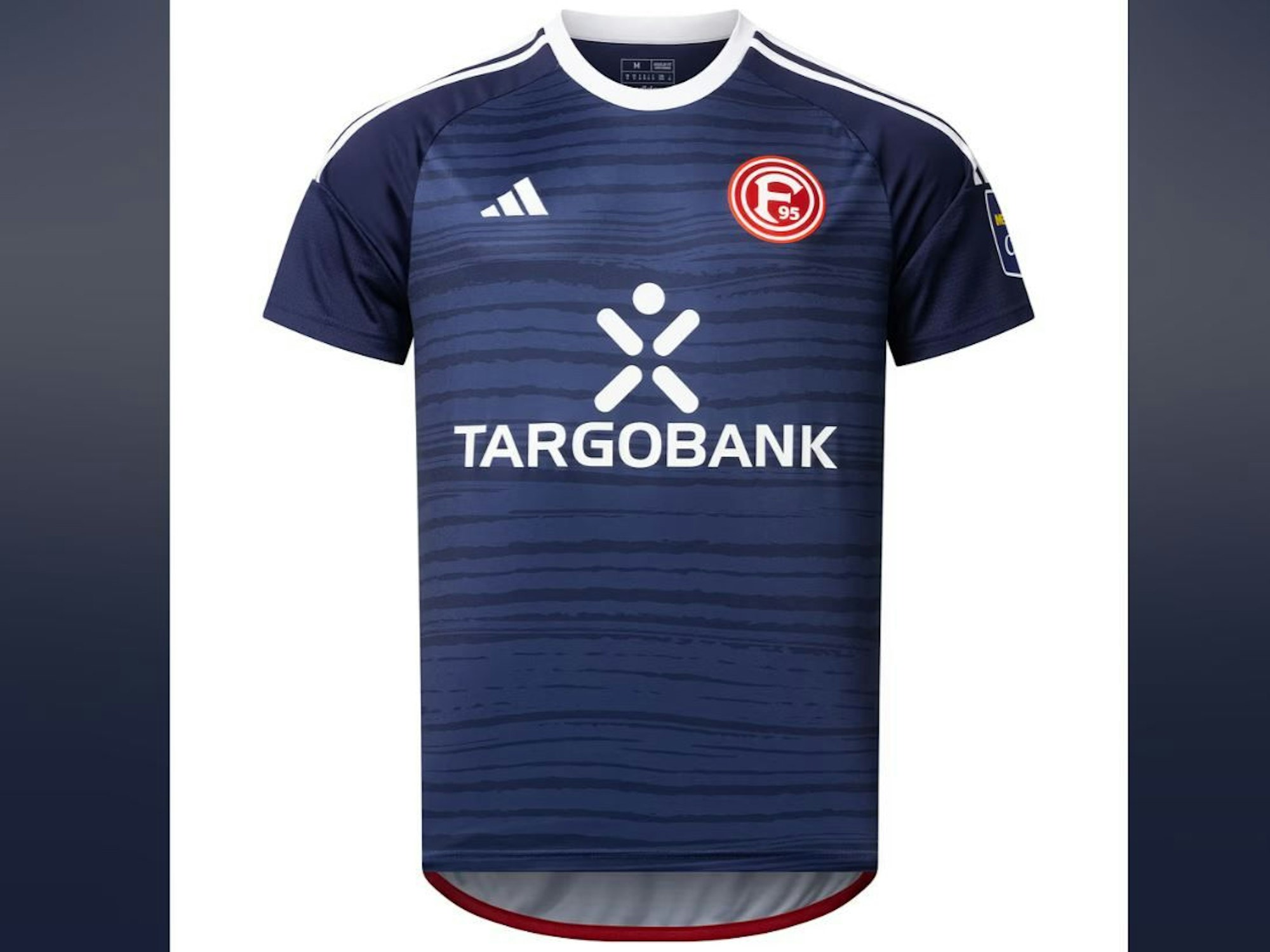 Das dunkelblaue Ausweich-Trikot von Fortuna Düsseldorf in der Saison 2023/24.