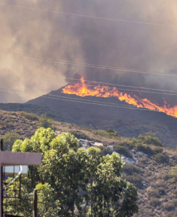 Ein Waldbrand nahe der Ortschaft Gennadi auf der griechischen Insel Rhodos, hier im Juli 2023.