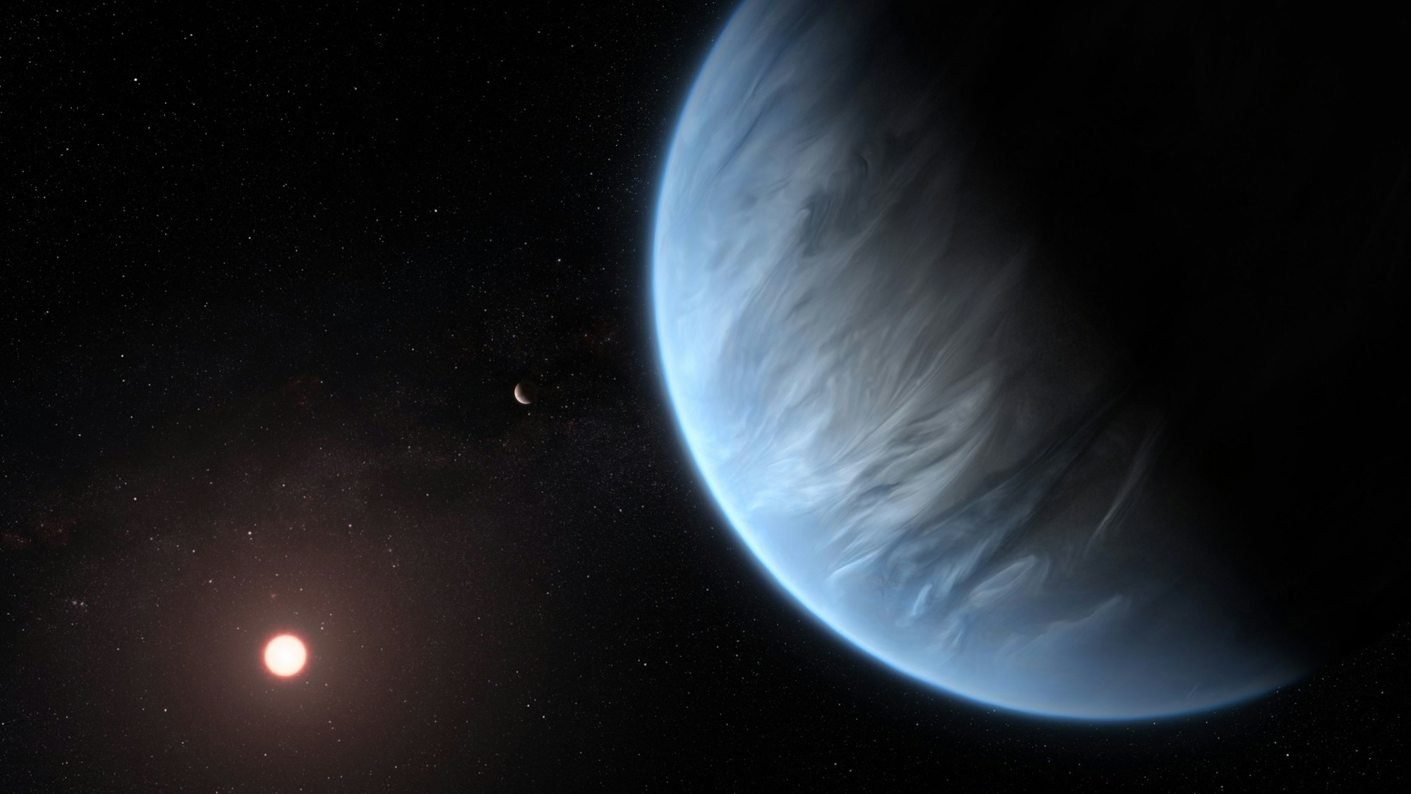 Ein Exoplanet und sein Stern.