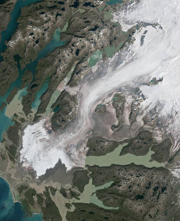 Warmes Wetter führte im Juni und Juli 2023 zu erheblicher Schmelze, insbesondere im südlichen Teil Grönlands.