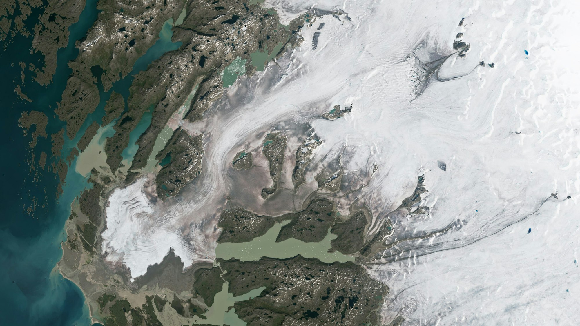 Warmes Wetter führte im Juni und Juli 2023 zu erheblicher Schmelze, insbesondere im südlichen Teil Grönlands.