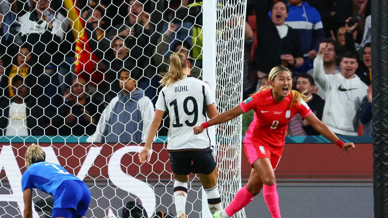 Cho So-hyun jubelt über ihren Treffer gegen Deutschland.