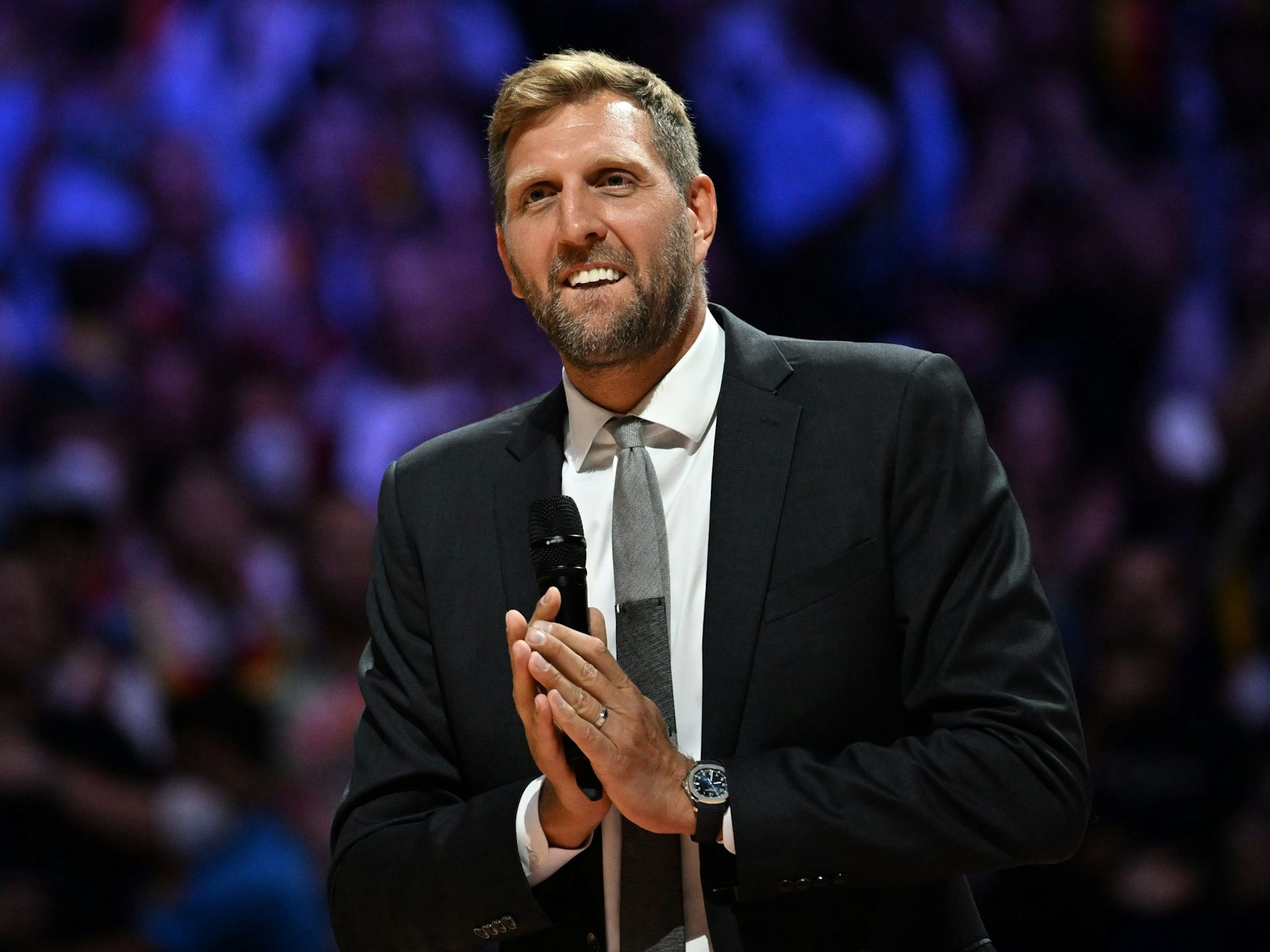 Dirk Nowitzki, ehemaliger Basketballnationalspieler, in Köln 2022 bei der EM.