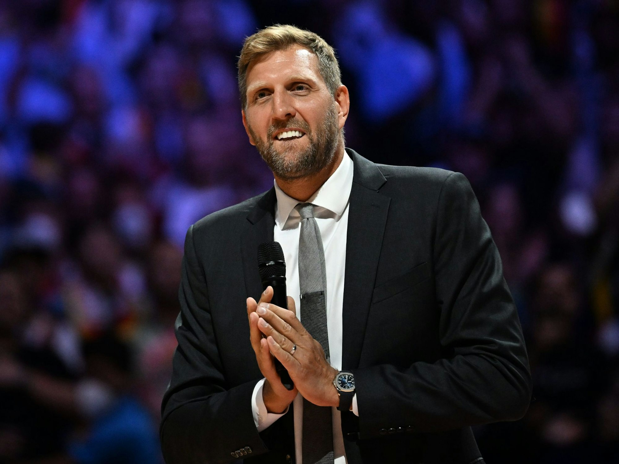 Dirk Nowitzki, ehemaliger Basketballnationalspieler, in Köln 2022 bei der EM.