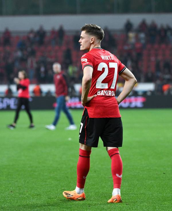 Leverkusen-Star Florian Wirtz nach dem Europa-League-Spiel gegen AS Rom am 18. Mai 2023.