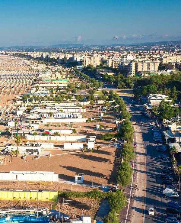 Blick auf den Strand von Rimini
