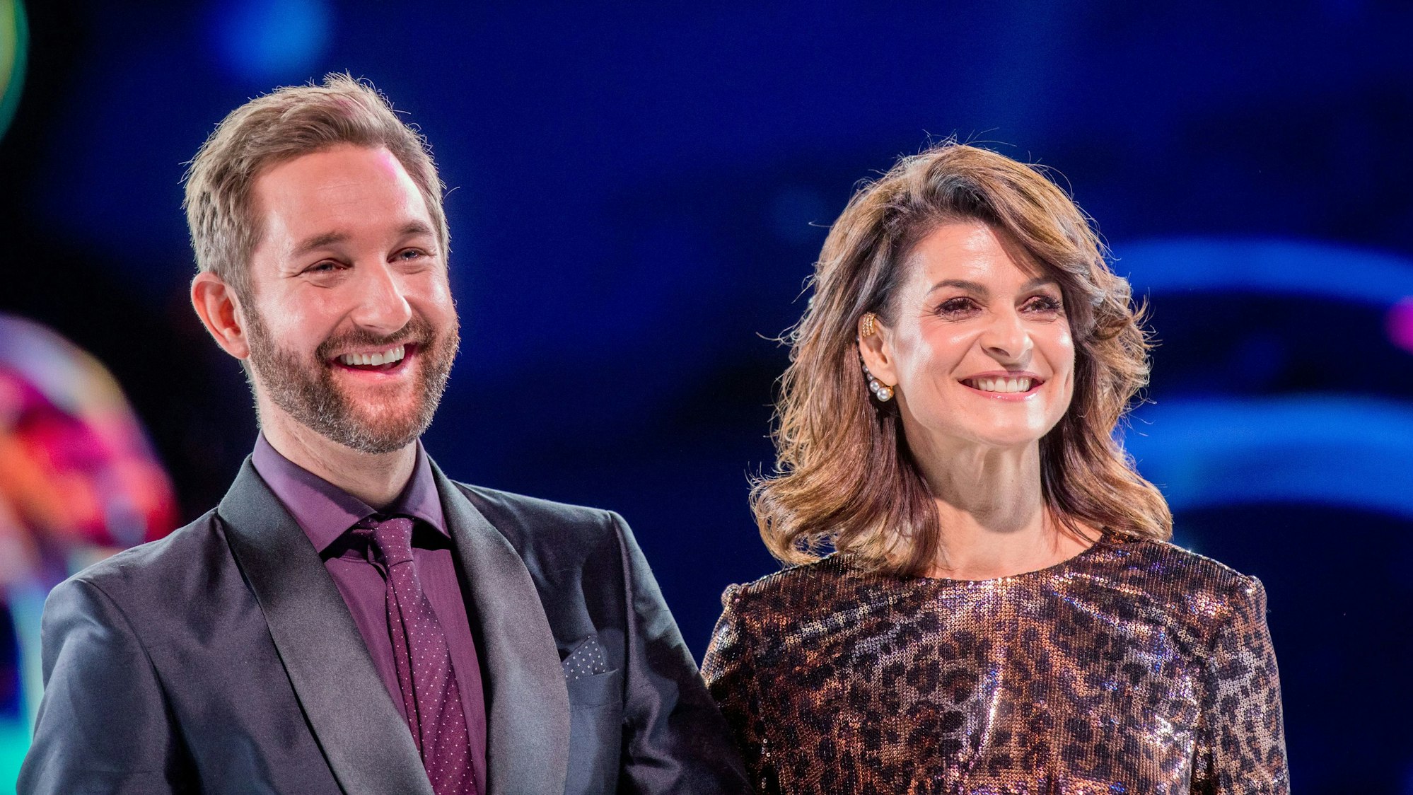 Daniel Boschmann und Marlene Lufen bei einem Pressetermin.