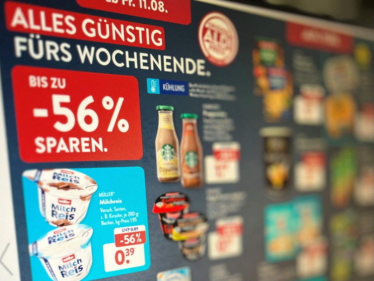 Blick auf einen Prospekt von Aldi Süd. Foto von M. Gätke.