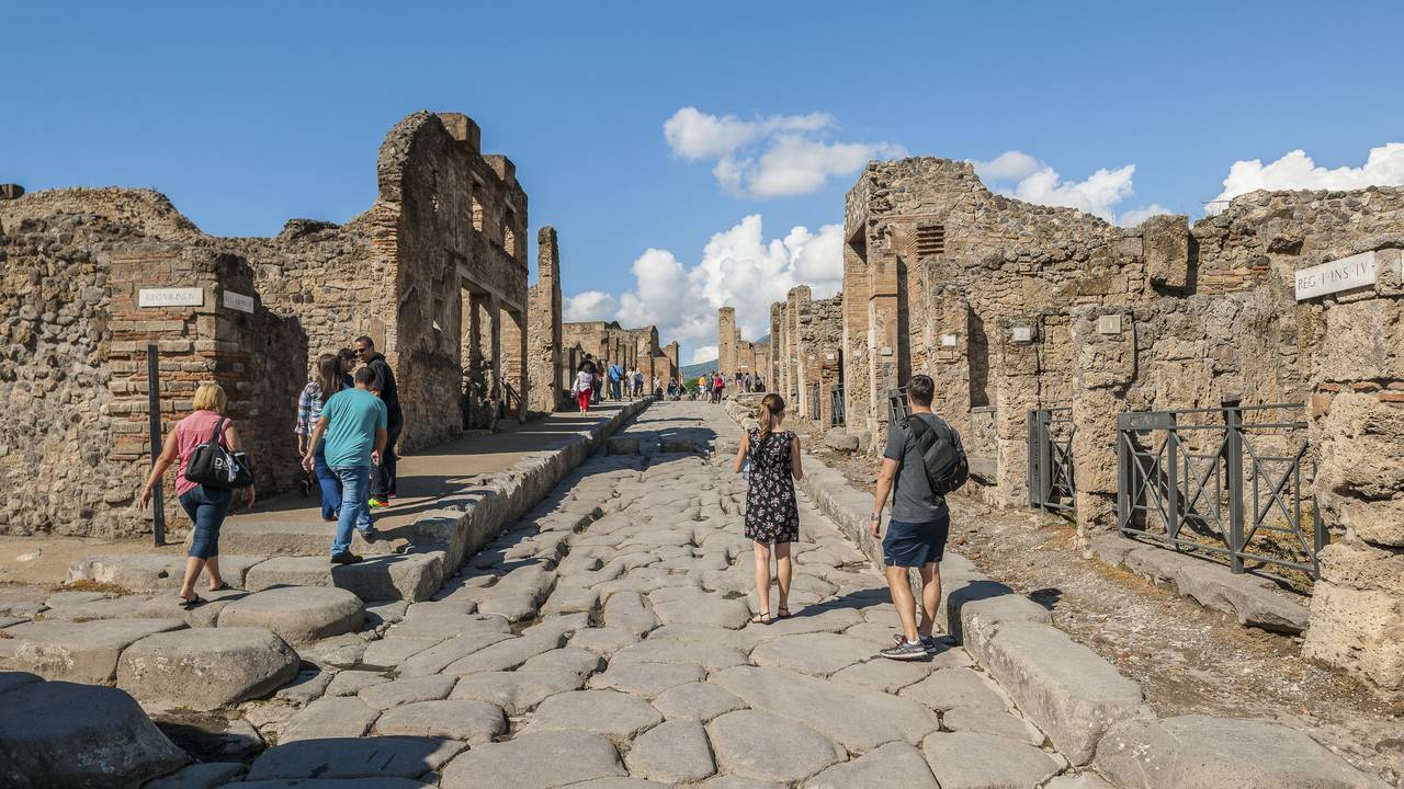 Die antike Stadt Pompeji, die einem Vulkanausbruch zum Opfer fiel.