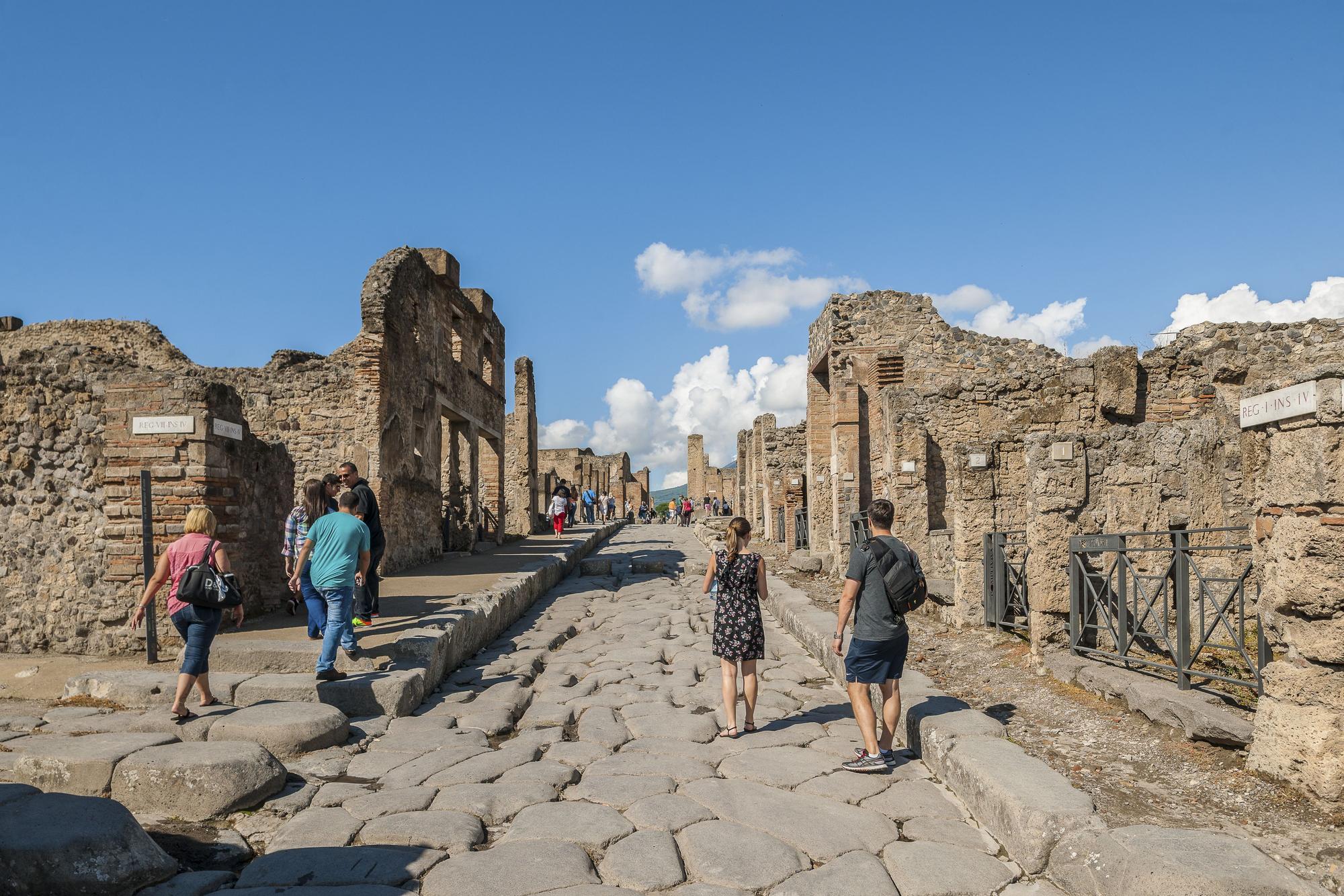 Die antike Stadt Pompeji, die einem Vulkanausbruch zum Opfer fiel.