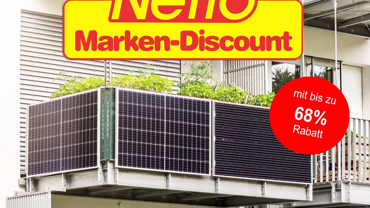 Solar Panels auf Balkon.